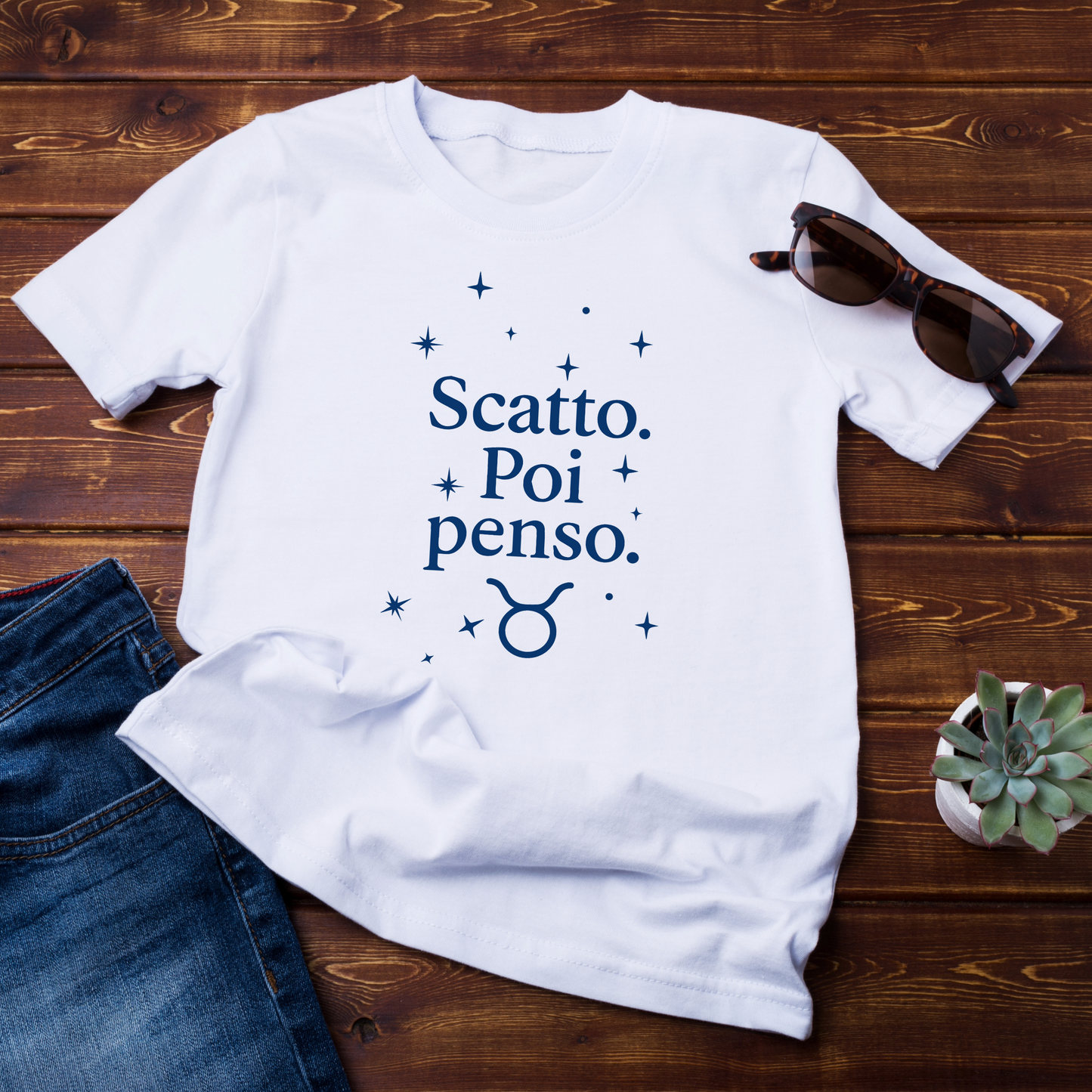 T-shirt maniche corte T-shirt maniche corte Collezione Zodiac & Scatta "Ariete - Scatto. Poi penso" 🎞️📸" Unisex