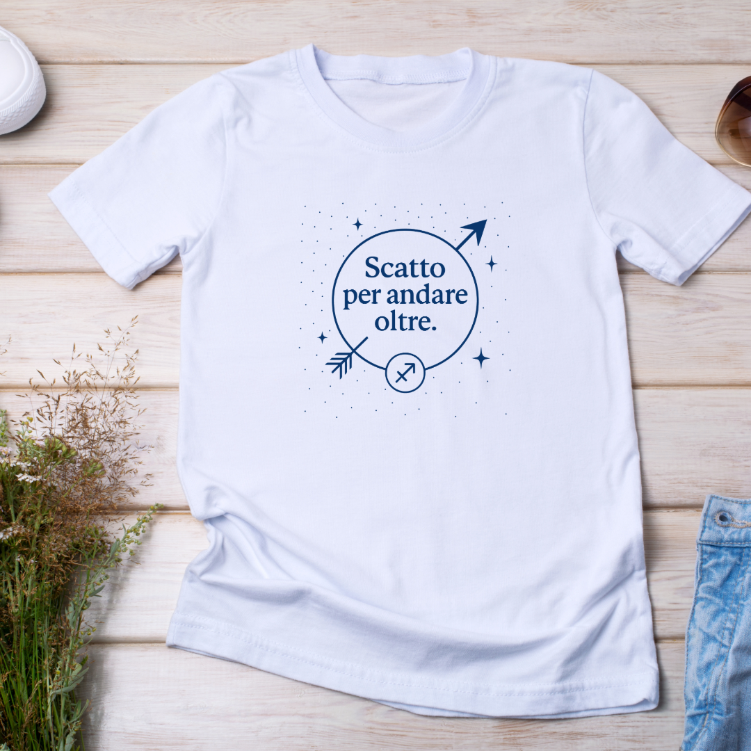 T-shirt maniche corte Collezione Zodiac & Scatta "Sagittario - Scatto per andare oltre" donna